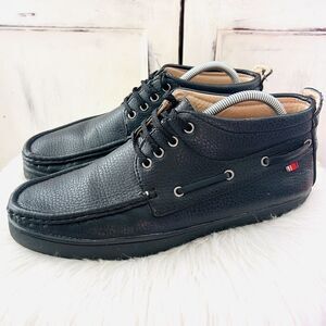 Phat Farm Black Faux Leather Classic Casual Sneakers ~ Mens Size 8